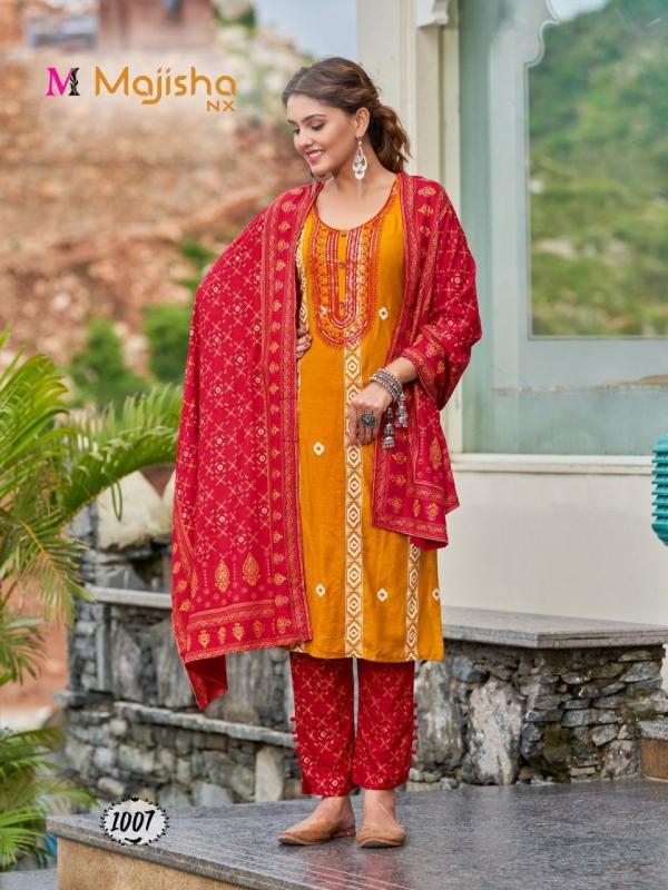 Majisha Nx Koodee 1 Festive Wear Rayon Designer Readymade Suit